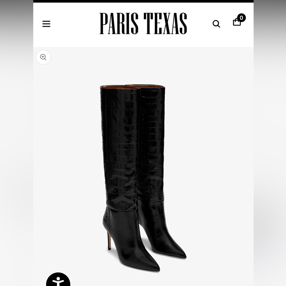 Paris Texas Stiletto Black Knee-High Boots